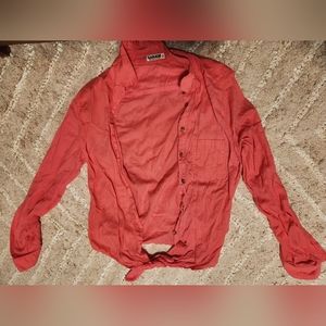 Pink Button Up Garage Top Size Medium